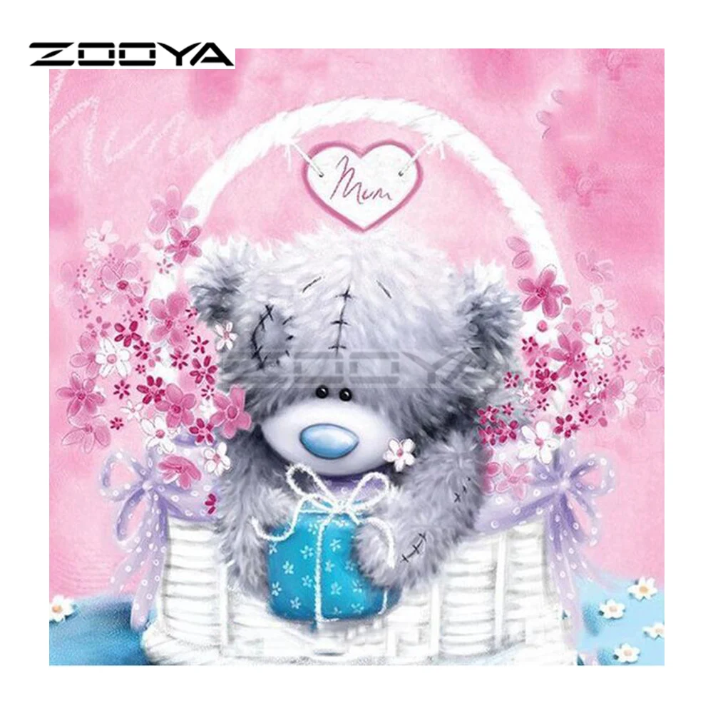 ZOOYA 5D DIY Diamond Embroidery Cartoon Animal Bear Diamond Painting Cross Stitch Full Square Rhinestone Mosaic Decoration BK269