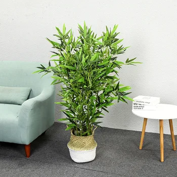 

artificial fake bamboo 6 stems 1.2m small bamboo without pot green potted indoor bonsai faux plants home decoration