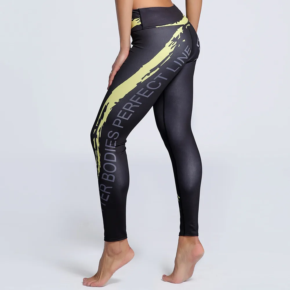 

Women Flexible Perfect Line Print Tight Pants Workout Gym Training Running Yoga Sport Fitness Exercise Leggings Dropshipping