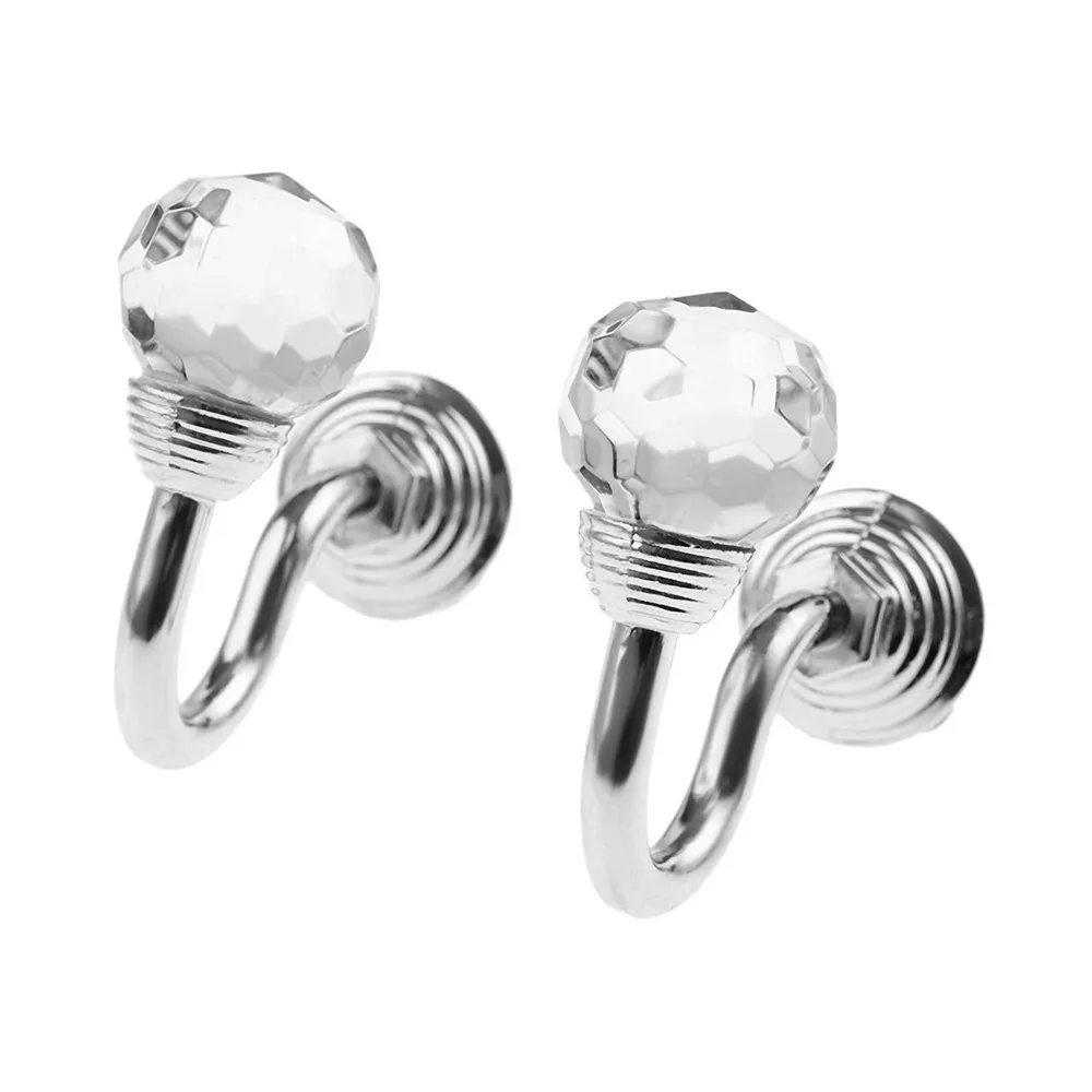 

2 x Crystal And Chrome Tie Back Hooks Ideal For Designer Fabric Curtains Window Strap Buckle Holder Magnetic Curtain Tieback #N