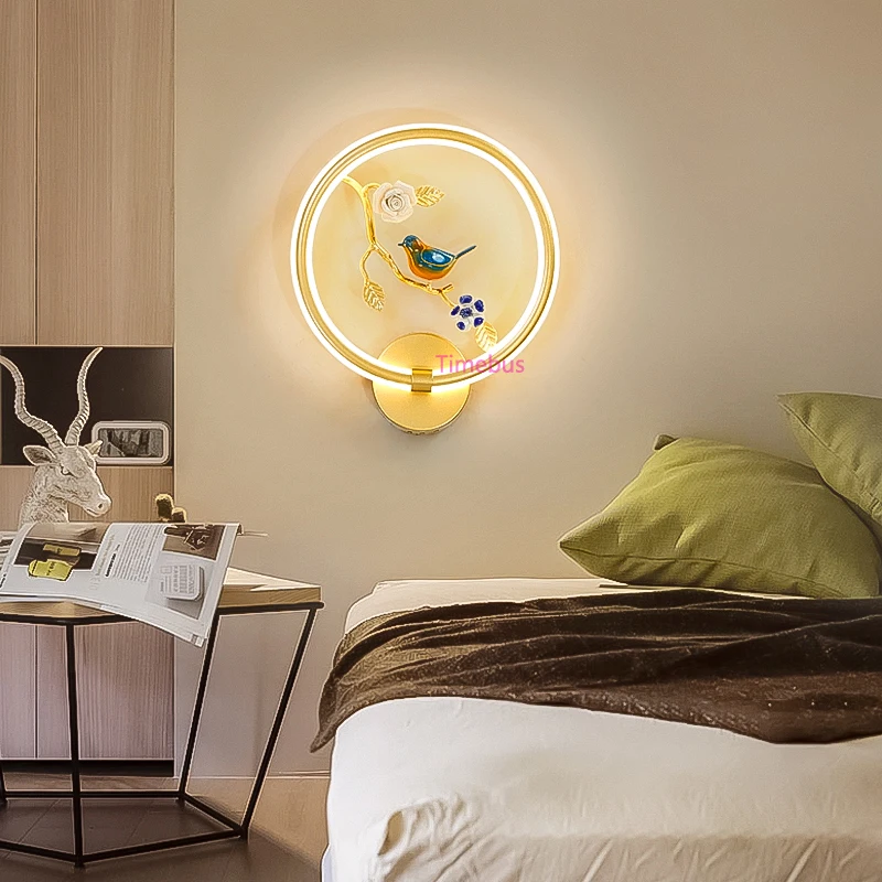 Новая китайская ресторанная настенная лампа для прохода простые креативные светодиодные Настенные светильники современный прикроватный светильник для спальни светодиодный настенный коридор огней для отеля