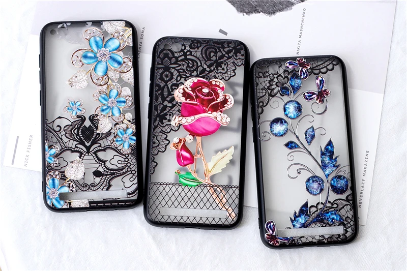 For Redmi 5 Plus Case Luxury 3D Lace Flower Butterfly Phone Back Cover For Xiaomi Redmi 5A Sexy Floral Hard PC Fundas Coque Capa (5)