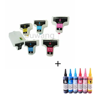 

for 177 Empty Refillable ink cartridges For HP Photosmart 3210 D7460 C5100 C5140 C5183 C6270 C6280 C6180 C6183 C7170 INK600ML