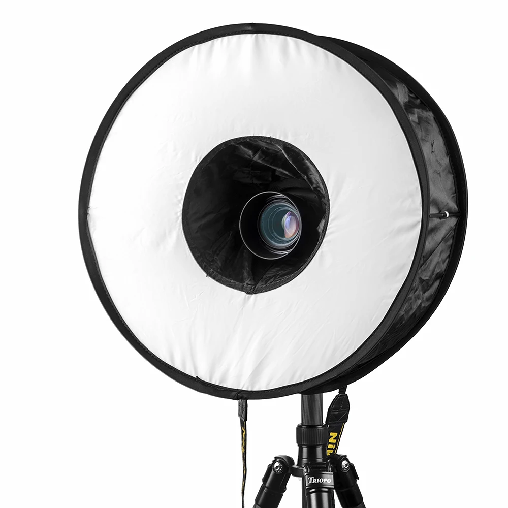 Black + White HyxppthiAAccessory Hyx 45cm Universal Foldable Ring Style Flash Folding Soft Box Without Flash Light Holder softbox