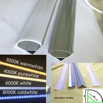 

LED Rigid Strip Light LED Bar Light 5630 L shape Aluminum wall corner Kitchen under cabinet Light 50CM/pc 6pc