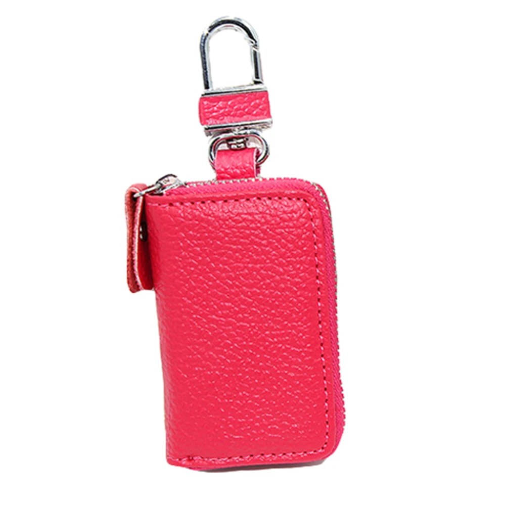 Кошелек, автомобильный держатель для карт, органайзер, брелок на молнии, защитный чехол для ключей, сумка, сумочка, кошелек, простой дизайн, автомобильный держатель для ключей, модный - Цвет: Rose Red