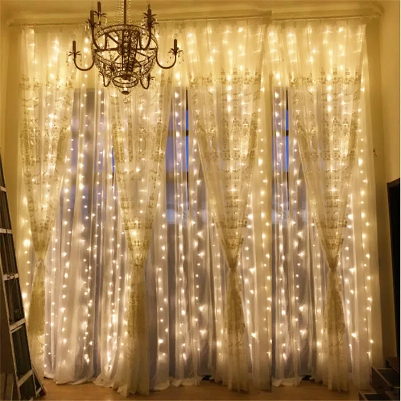 

3x2m icicle led curtain fairy string light Show Window light Christmas light with 8 function for Wedding home garden party decor