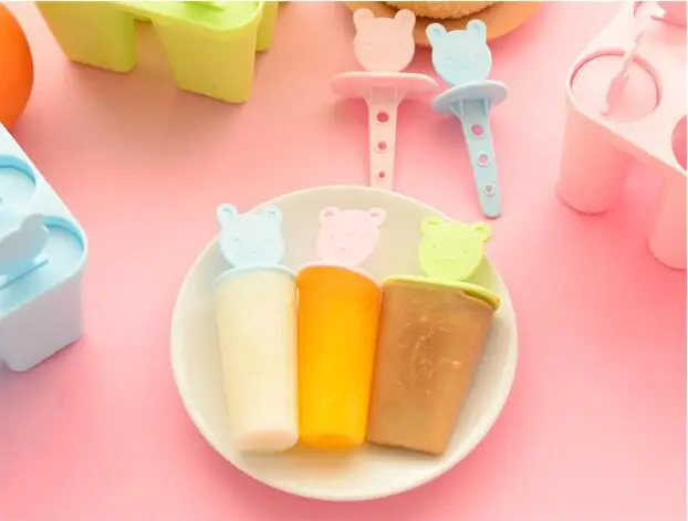 Aprince DIY медведь модель льда мультфильм мороженое эскимо Форма Замороженные формочки для льда в виде фруктового льда крем с крышкой форма для льда