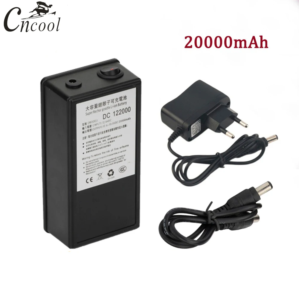 

Cncool DC 12V 20000mAh Battery Pack Super Rechargeable Portable Lithium-ion Battery With Case DC 122000 For Cameras Camcorders