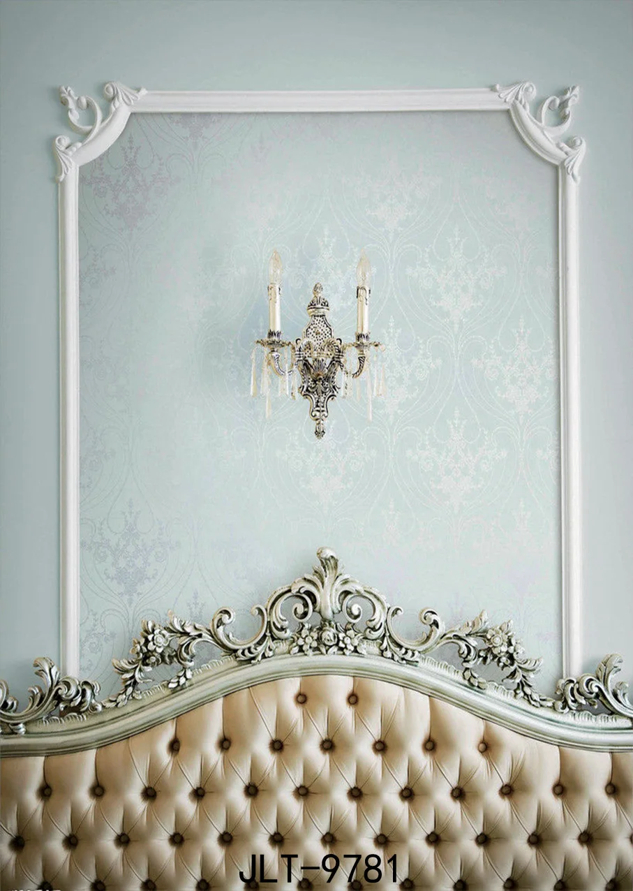 Retro Tufted Headboard Photography Backgrounds Pure White Wallpaper