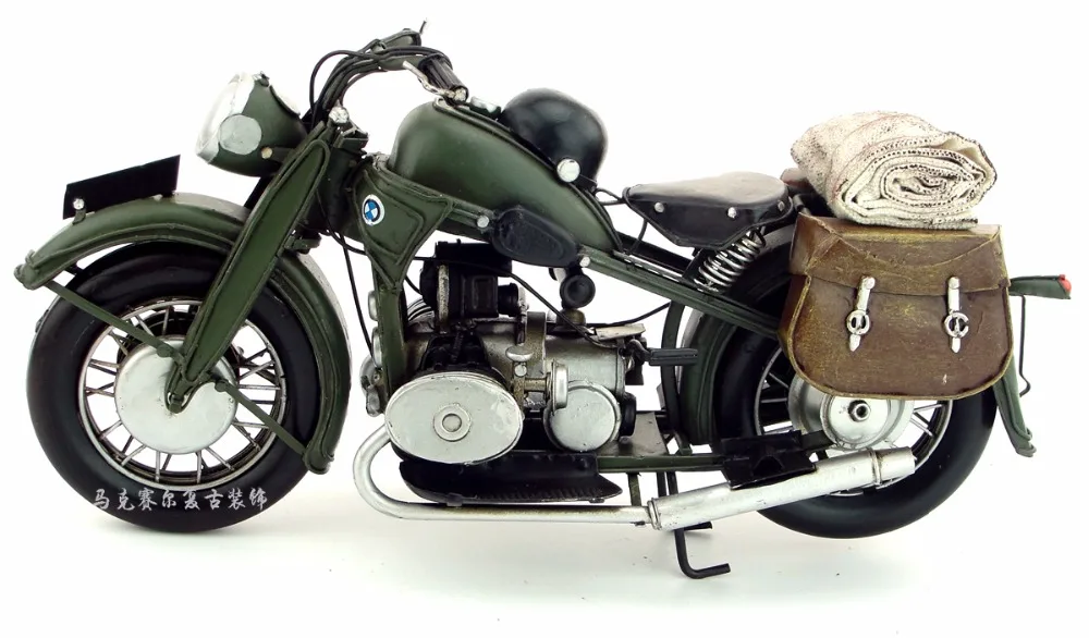 Антикварная классическая модель мотоцикла Ретро винтажное Кованое креативное украшение, железное искусство