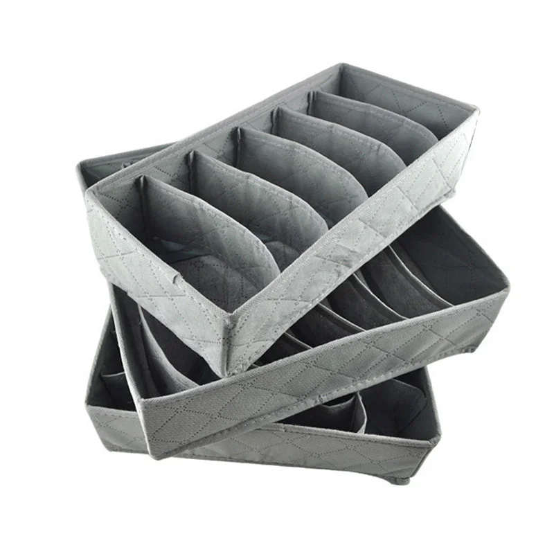 3pcs-set 3 шт./компл. складной органайзер для белья бюстгальтер шарфом одежда литейный Ящик Контейнер для хранения Органайзер для шкафа, гардероба разделитель чехол - Цвет: 3pcs-set