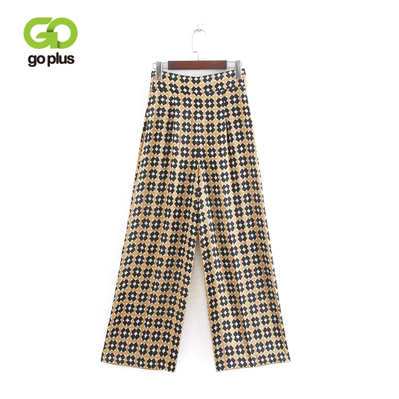 GOPLUS Woman Pants Bohemian Full Length Floral Print High Waist Wide Leg Pants Loose Bottoms Femme Pants Female Trousers C8953 GOPLUS Woman Pants Bohemian Full Length Floral Print High Waist Wide Leg Pants Loose Bottoms Femme Pants Female Trousers C8953