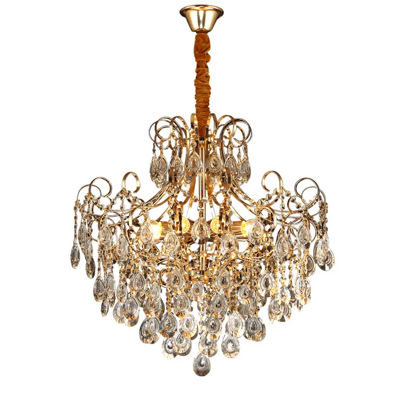 Restaurant crystal chandelier living room bedroom golden wedding chandelier European crystal lamp new style
