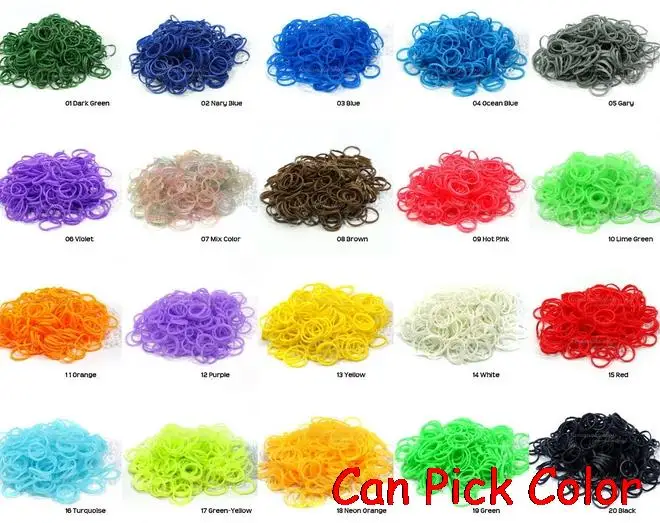 

Children's DIY Kits Girls Colorful 600 bands+24 S-Clips Silicone Elastic Candy Rubber Loom Bands Multy mixed Refill Bracelet