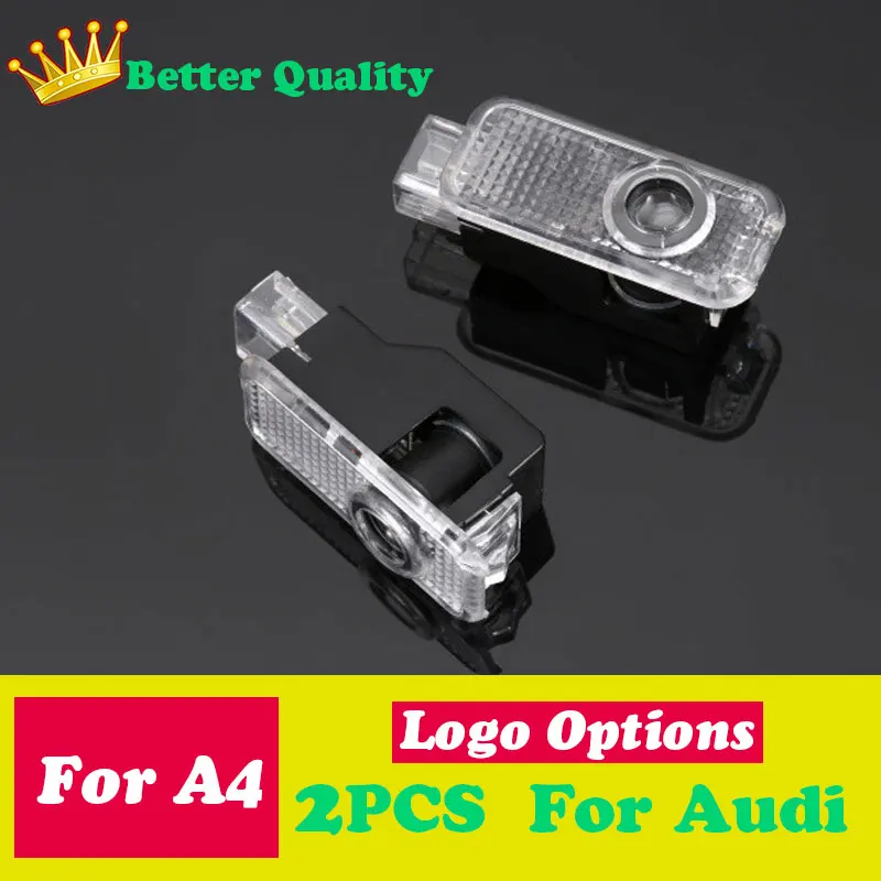 

2X For Audi a4 logo light led door lights b6 b7 b8 s4 rs4 sline s Ghost Laser Projector Lamp Welcome Accessories