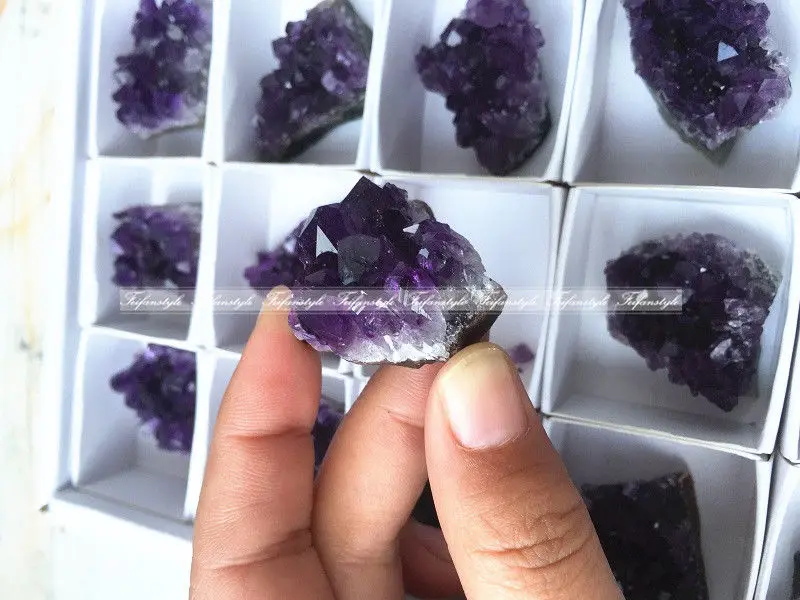 

1pc or 2pcs Natural Amethyst Geode Crystal Quartz Amethyst Cluster Specimen Natural quartz crystals