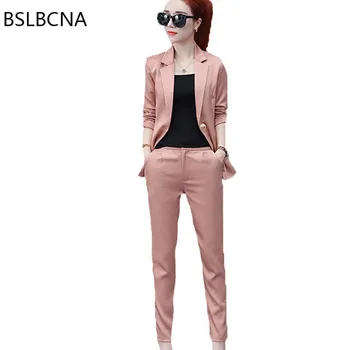 

Suit Women Autumn 2019 Two Piece Set Female New Korean Style Fashion, Temperament Office Lady Coat Elegant Clothes Femme A333