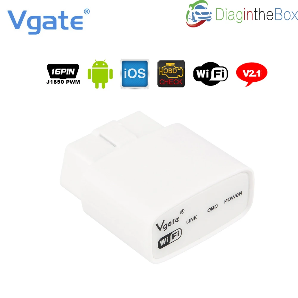 Vgate iCar Wifi ELM327 V2.1 OBD 2 ELM 327 OBD2 считыватель кодов Автомобильный сканер
