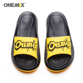 

Onemix Hot Summer Men's Slippers 2019 Outdoor Slides Indoor Non-slip Slippers Beach flip flops Personalized women slippers 35-45