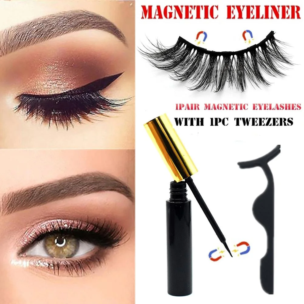 

5 Magnet Eyelash 3D Magnetic false eyelashes Suit Magnetic eyeliner waterproof Strong suction eyelash extension