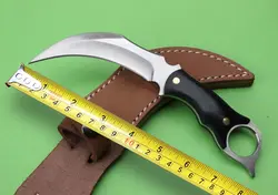 Соединенные Karambit Охотничьи ножи, 5Cr13 клинок Micarta ручка Отдых на природе Выживание Ножи, тактический фиксированным Ножи для шашлыков