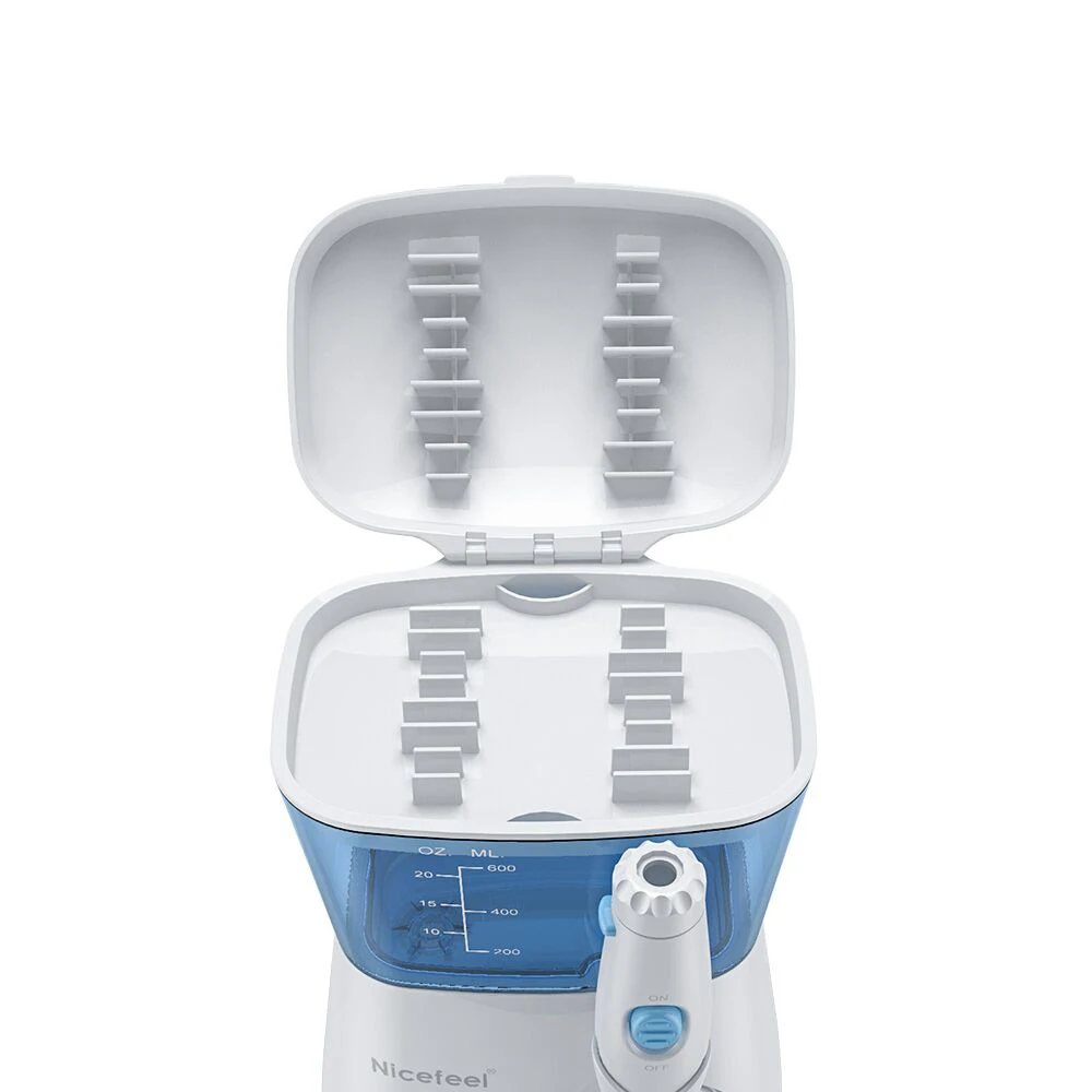 Ceny Nicefeel irygator doustny flosser irygator wodny Dental Jet do czyszczenia zębów Hydro Jet z 600ml zbiornikiem na wodę i 7 dyszami i 1 szczoteczką do zębów