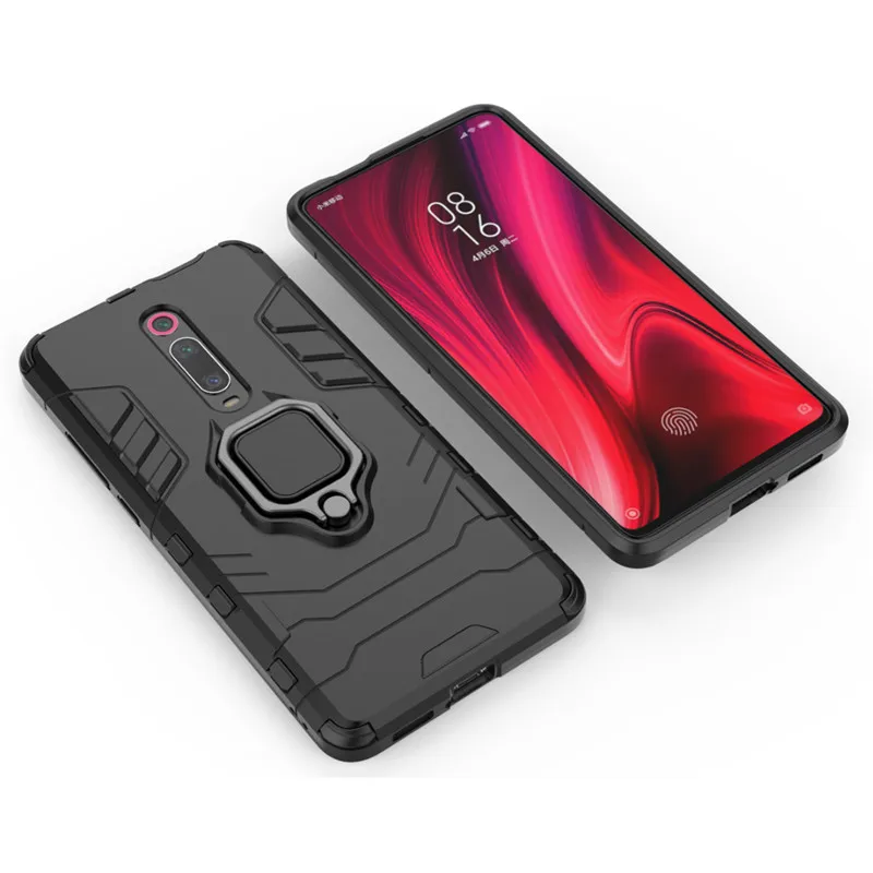 Для Xiao mi Red mi K20 Pro чехол Роскошный Броня Мягкий противоударный Магнитный чехол с металлическим кольцом для Xiao mi 9T mi 9T Pro автомобильный чехол-держатель