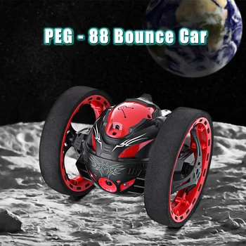 

Flashing LED Light Bounce Car 2.4GHz Remote Control Bounce Cars Jumping Music Playing Car with Camera Video Function Kids Toys
