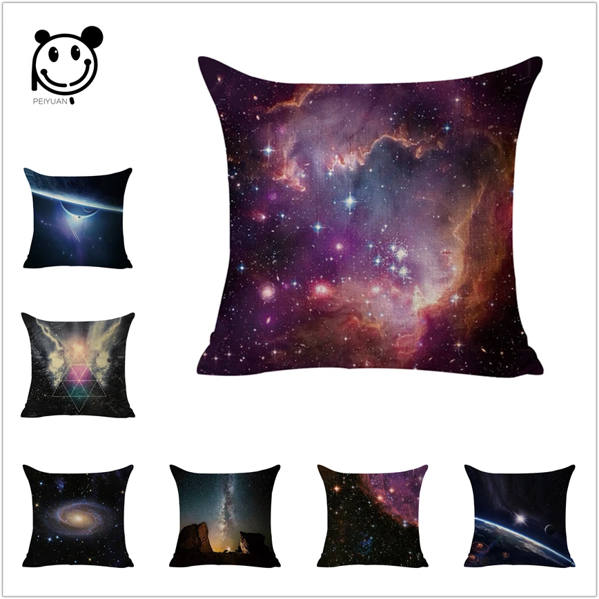 

Cushion Cover Star Planet Cushion Constellation Cotton Linen Pillow Case Sofa Fantasy Home Decorative Throw Pillow Cover 45X45CM