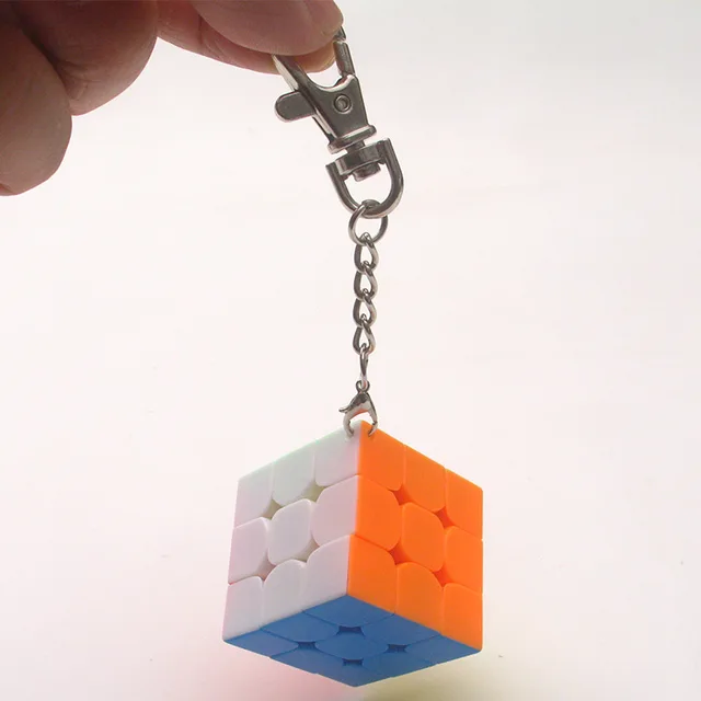 MoYu Mofangjiaoshi 3cm 3.5cm 4.5cm Mini 3x3x3 Magic Cube KeyChain Professional Educational toys Key Ring cubo magico Puzzle 2