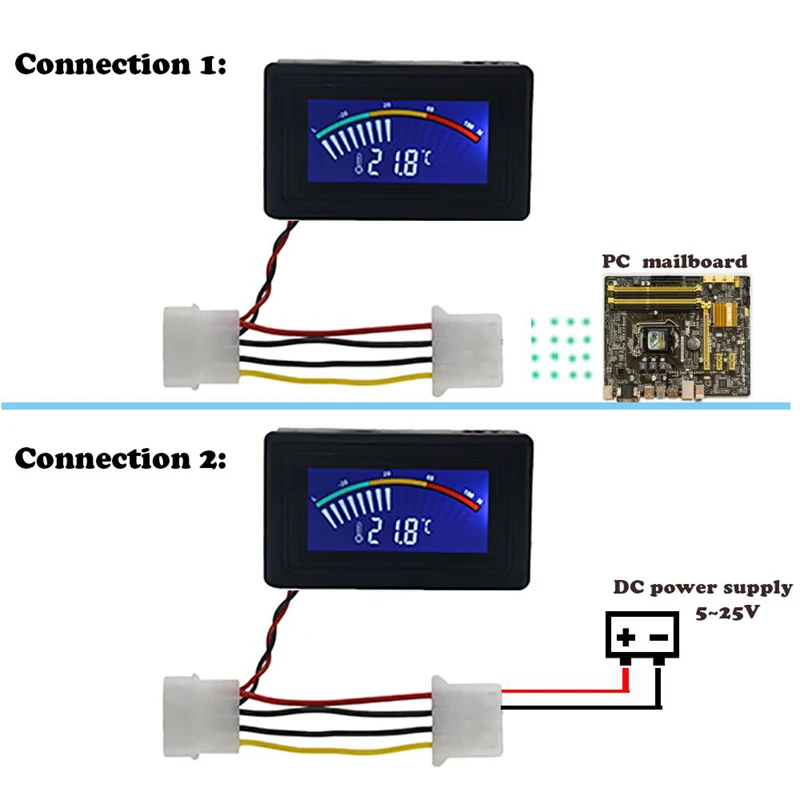 Цифровой термометр измеритель температуры C/F с USB разъемом ЖК дисплей 5 25 В