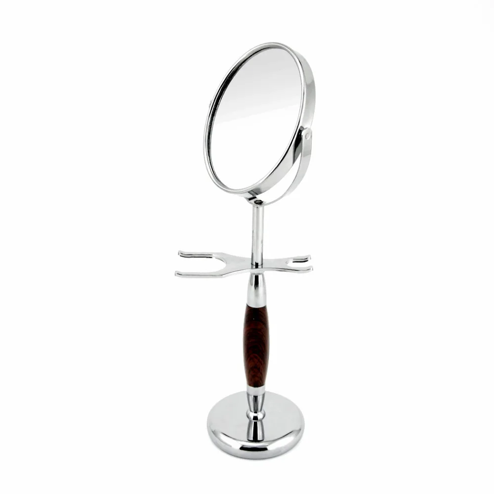

ZY Men Shaving Badger Brush Stand Double Edge Safety Blade Razor Holder With Mirror For Barber Shave Beard Bathroom Tool