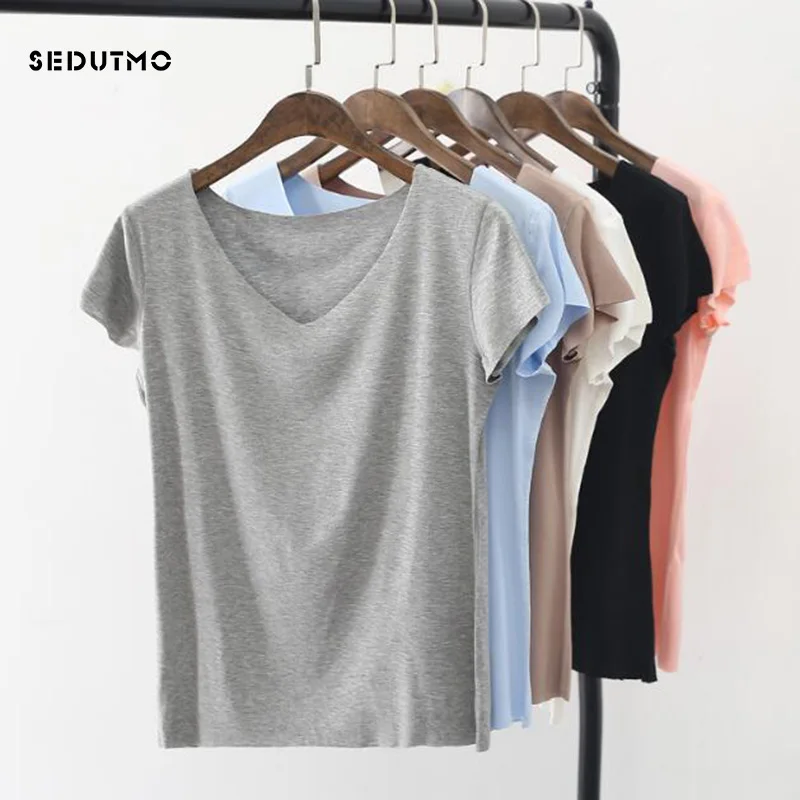 

SEDUTMO 2018 Summer 100% Cotton T Shirt Women Harajuku Candy Short Sleeve Tops Loose Shirts Casual Tee Blusas ED189