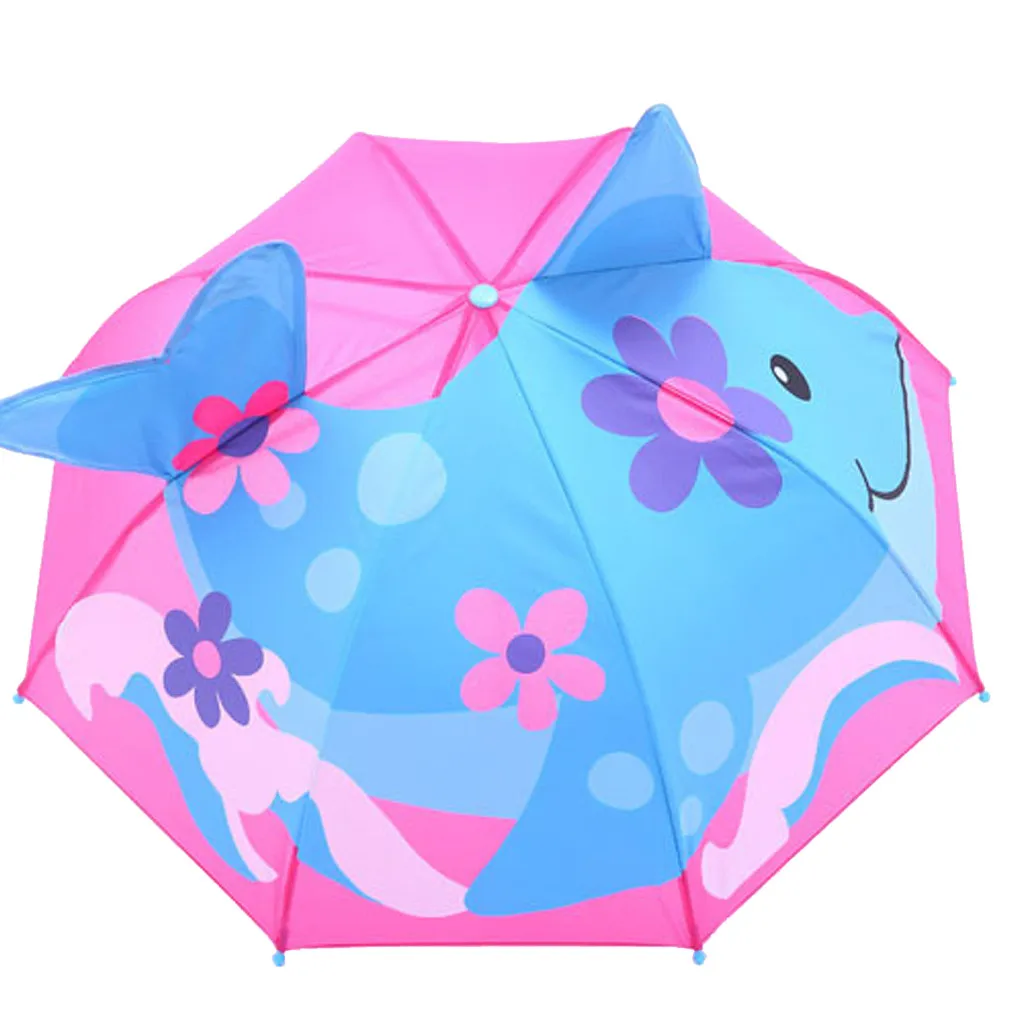 Детский чехол, зонтик для защиты от солнца, дождя, УФ-лучей, 3D мультяшный уличный зонтик, Ветрозащитный складной зонтик от дождя - Цвет: C