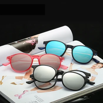 

2019 Vintage Oval Classic Magnetic Clip On Sunglasses Women/Men Eyeglasses Optical Glasses Frame For Nearsighted