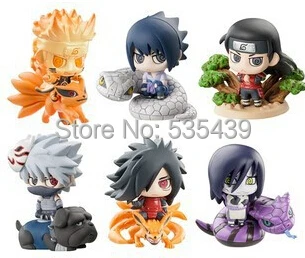 Cena Hot! Nowy 6 sztuk zestaw Q wersja 5cm naruto Uchiha sasuke Uchiha Madara Orochimaru zabawki figurki akcji zabawka na boże narodzenie