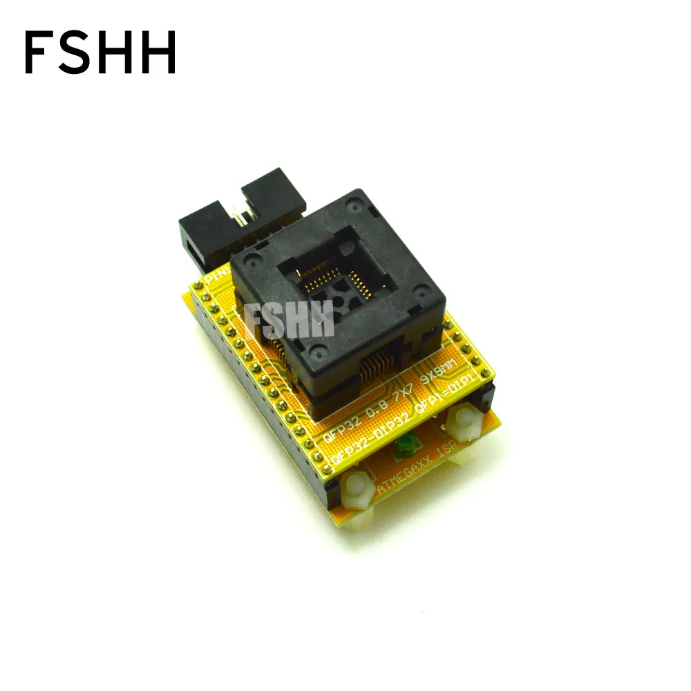 open-lqfp32-tqfp32-qfp32-test-socket-for-avr-isp-test-mega8-mega48-mega88-programmer-adapter-apply-to-ch2015-programmer