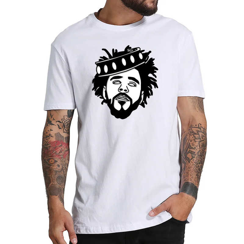 Европейский размер 100% хлопковая футболка J Cole KOD альбом контурный узор Homme