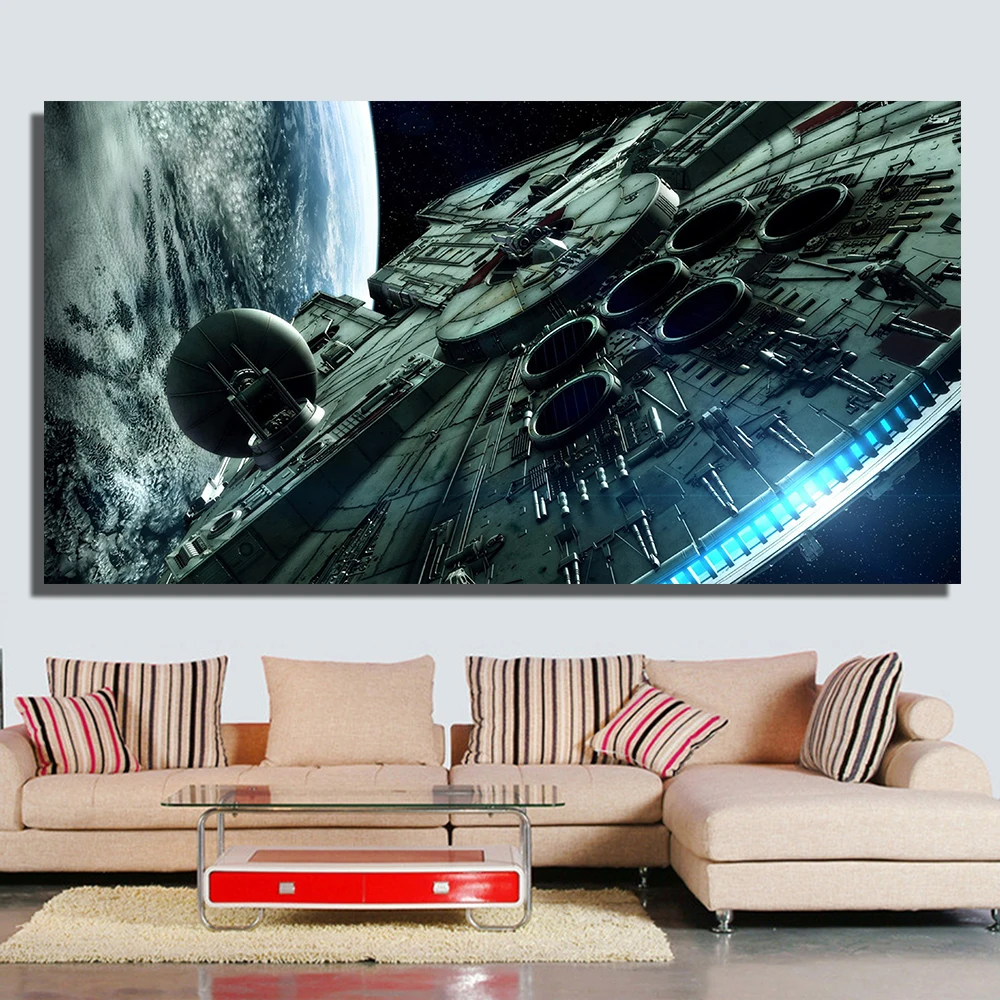 Us 5 36 29 Off Qkart Photo Pictures Modern Canvas Spaceship Wall Pictures For Living Room Wall Art No Framed Home Decor In Painting Calligraphy
