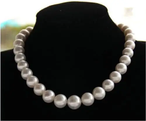

13-15mm natural freshwater freshwater white pearl necklace 18" 925silver
