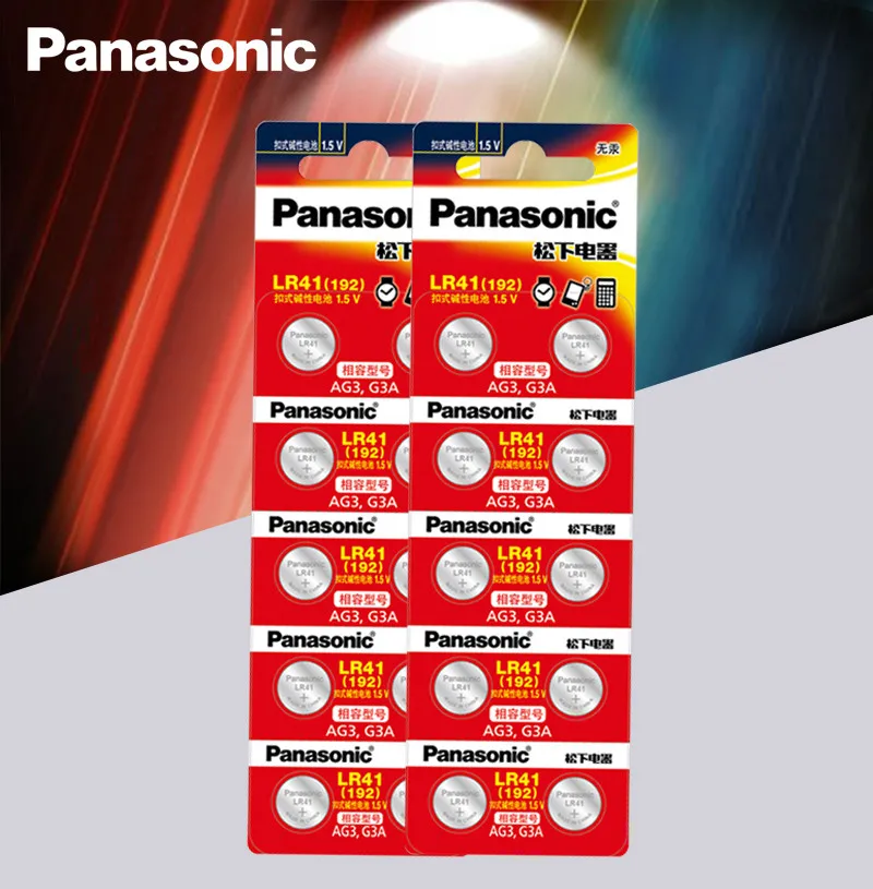 6 шт./лот LR41 батарейки Panasonic 100% оригинальные SR41 AG3 G3A L736 192 392A Zn/MnO2 1 5 V литиевые