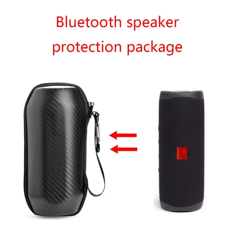 Durable Carbon Fibre Storage Bag Travel Carrying Case Sleeve Cover for JBL Flip 5 Wireless Bluetooth Speaker