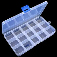 Nergyli 15 слотов регулируемый пластиковый ящик для хранения Коробка для хранения ювелирных изделий Алмазная вышивка ремесло бисера таблетки хранения инструмента