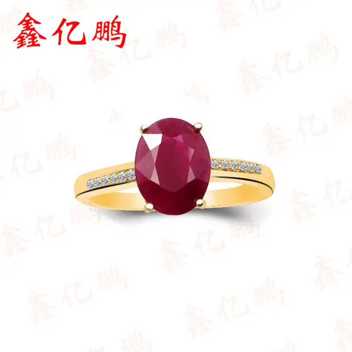 

18 k gold with inlaid natural ruby ring female1.55carats