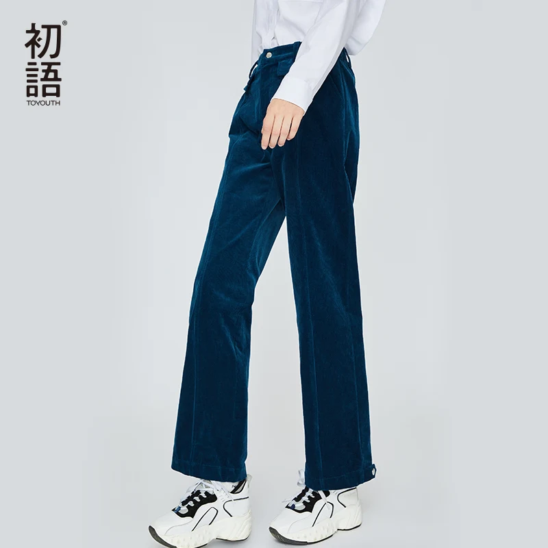 Toyouth свободные Для женщин брюки зима толстые Повседневные штаны теплые Oversize Mujer