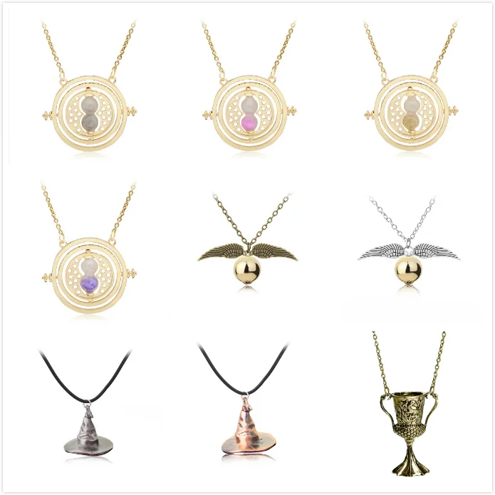 

Movie Harri Potter Action Figures Necklace Hermione Golden Snitch Wand Accessories Toys Girls Toys Children Birthday Party Gifts
