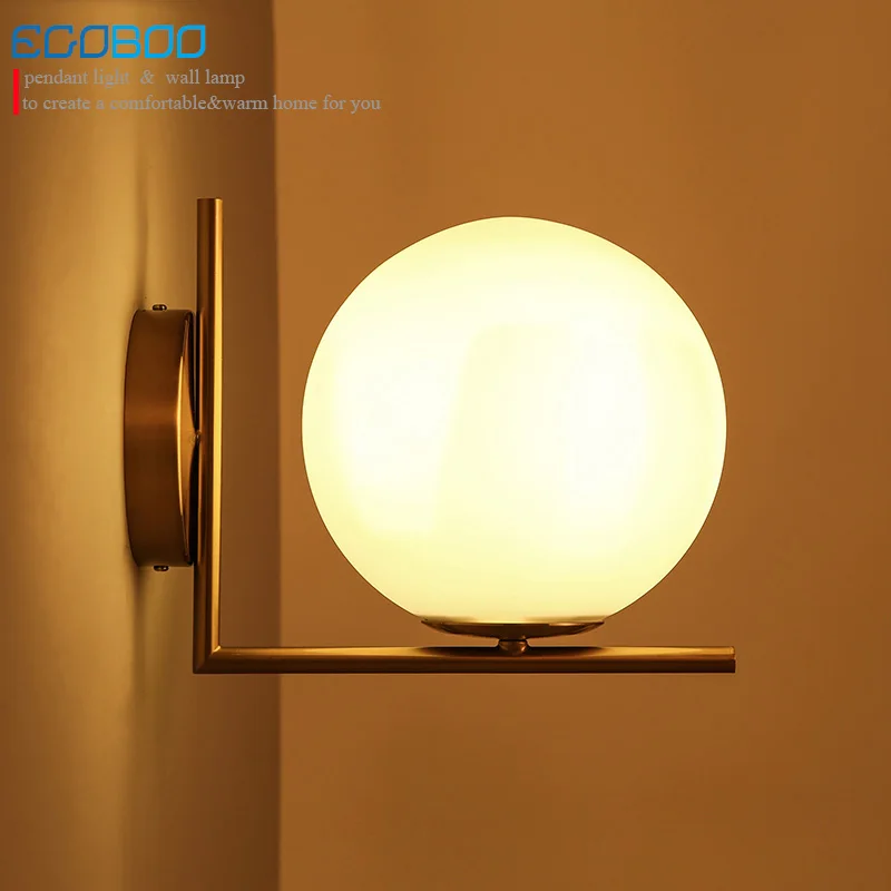 Modern simple Nordic creative personality living room bedroom bedside restaurant  balcony corridor aisle round wall lamp