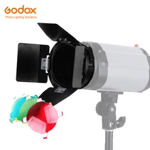 Godox BD-03 дверь сарая с сотовой сеткой и 4 цвета фильтр наборы для фотостудии Flash K-150 K-180 250SDI 300SDI E250 E300