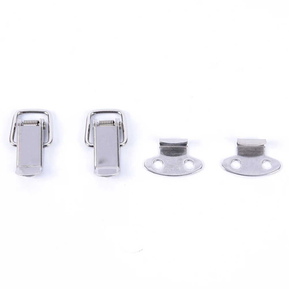 

2 Pcs/lot 28 x 18 x 8mm / 2.2"x 1.26 x 0.5"Long Box Chest Case Spring Loaded Draw Toggle Latch Metal Catch Hardware Silver Tone